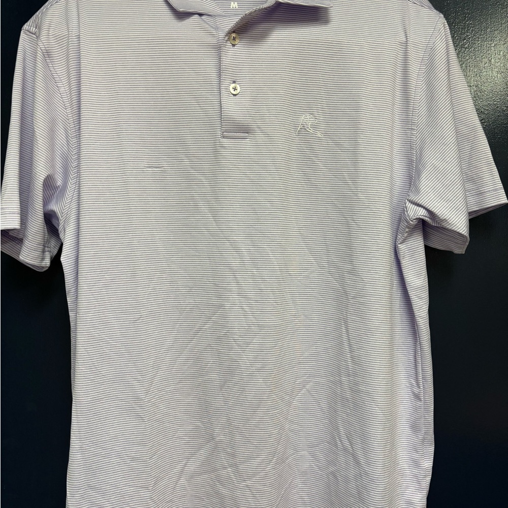 Rhoback Lavender & White Striped Polo